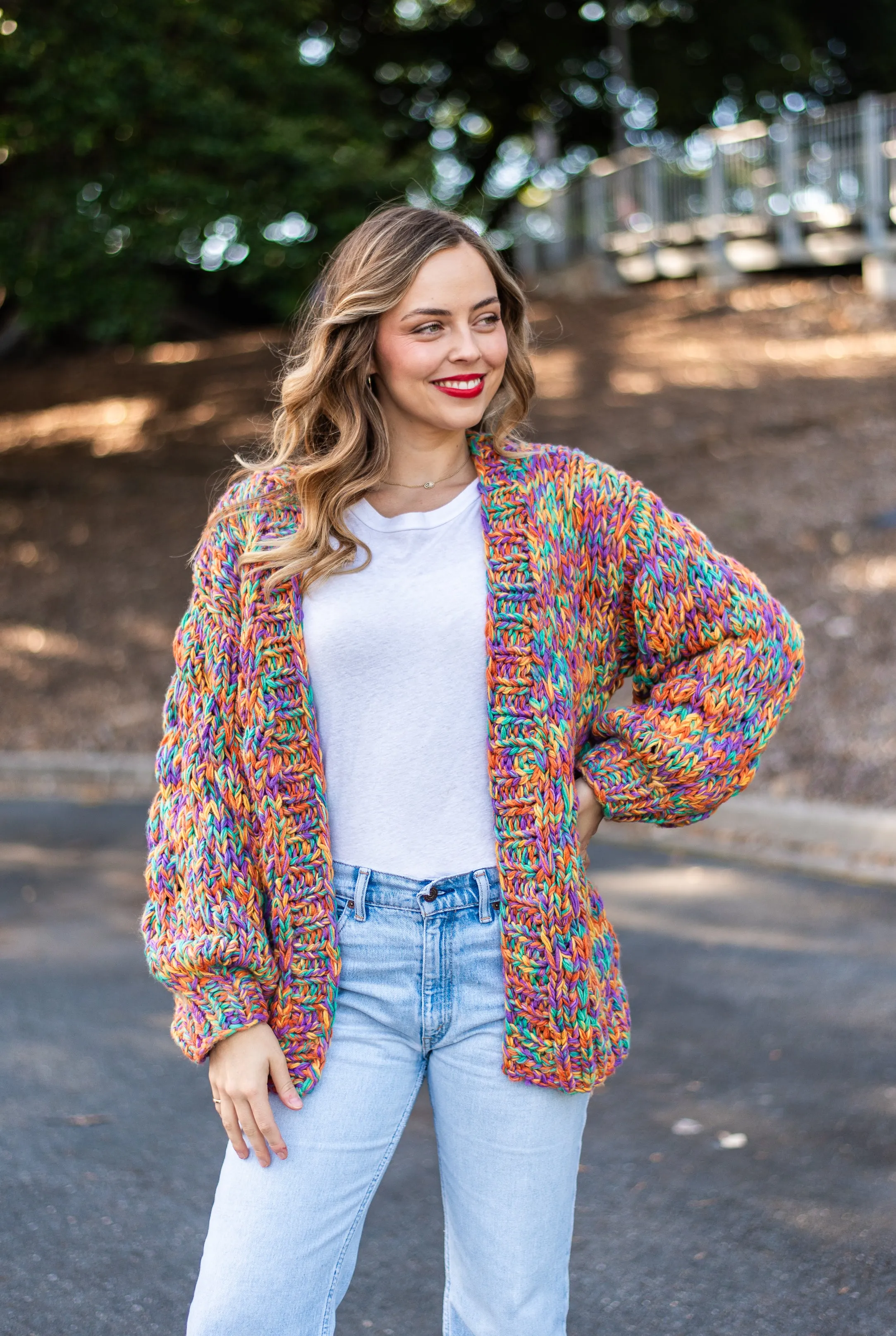 Rainbow Handmade Long Cardi | Rainbow