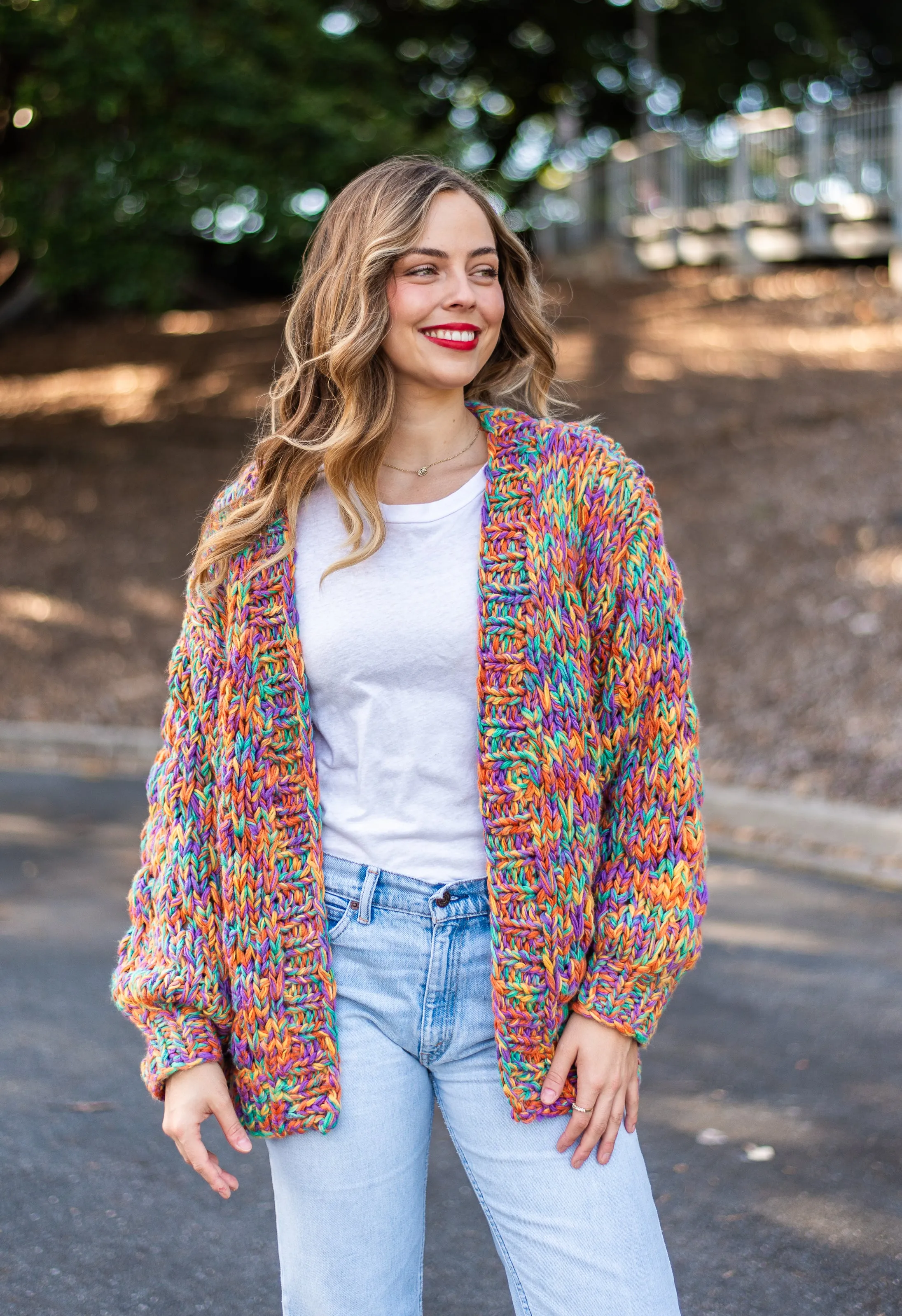 Rainbow Handmade Long Cardi | Rainbow