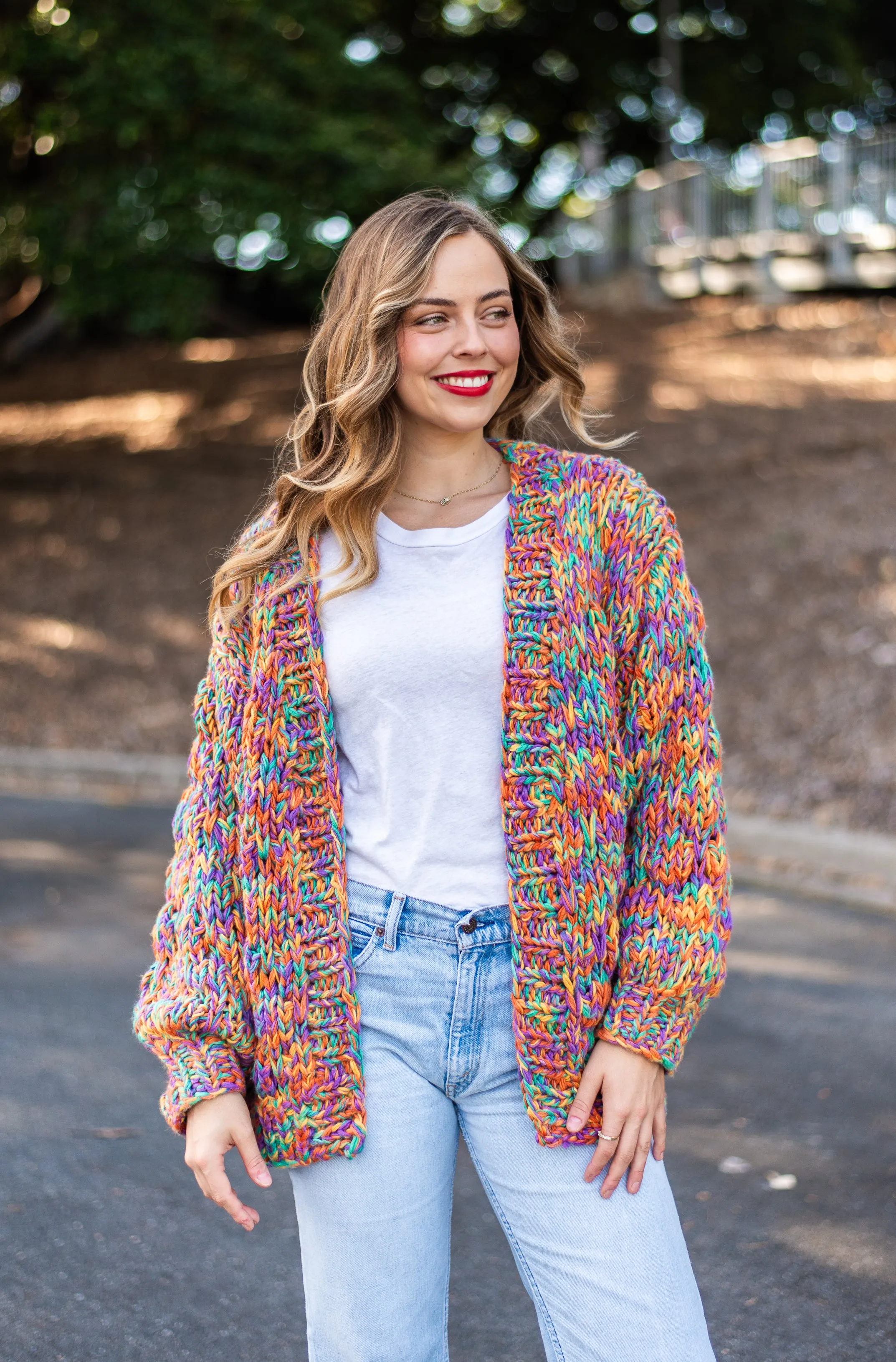 Rainbow Handmade Long Cardi | Rainbow