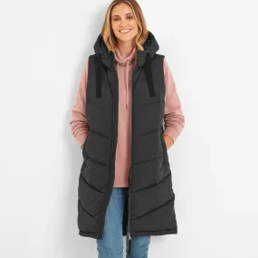 Ranskill Womens Long Insulated Gilet - Washed Black