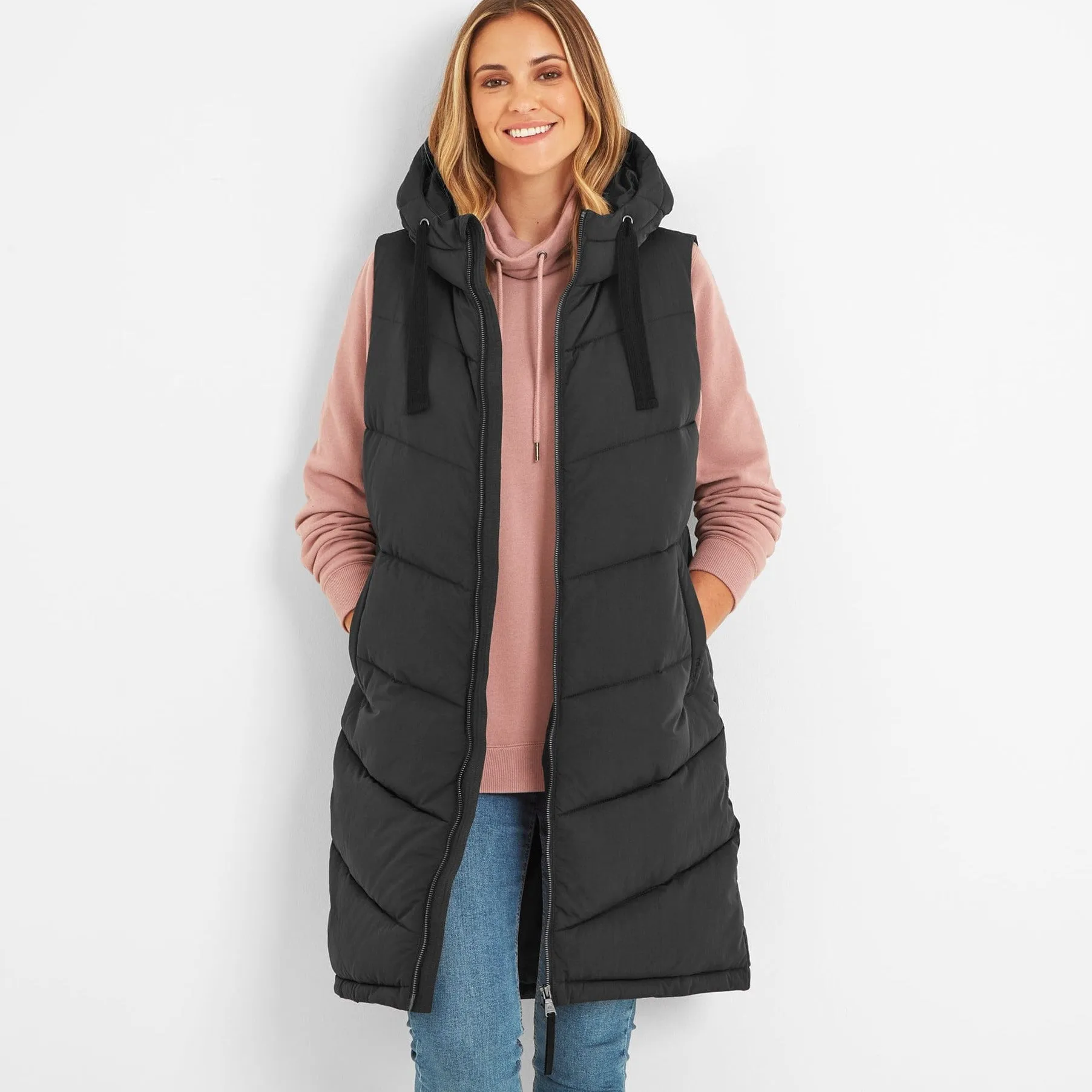 Ranskill Womens Long Insulated Gilet - Washed Black