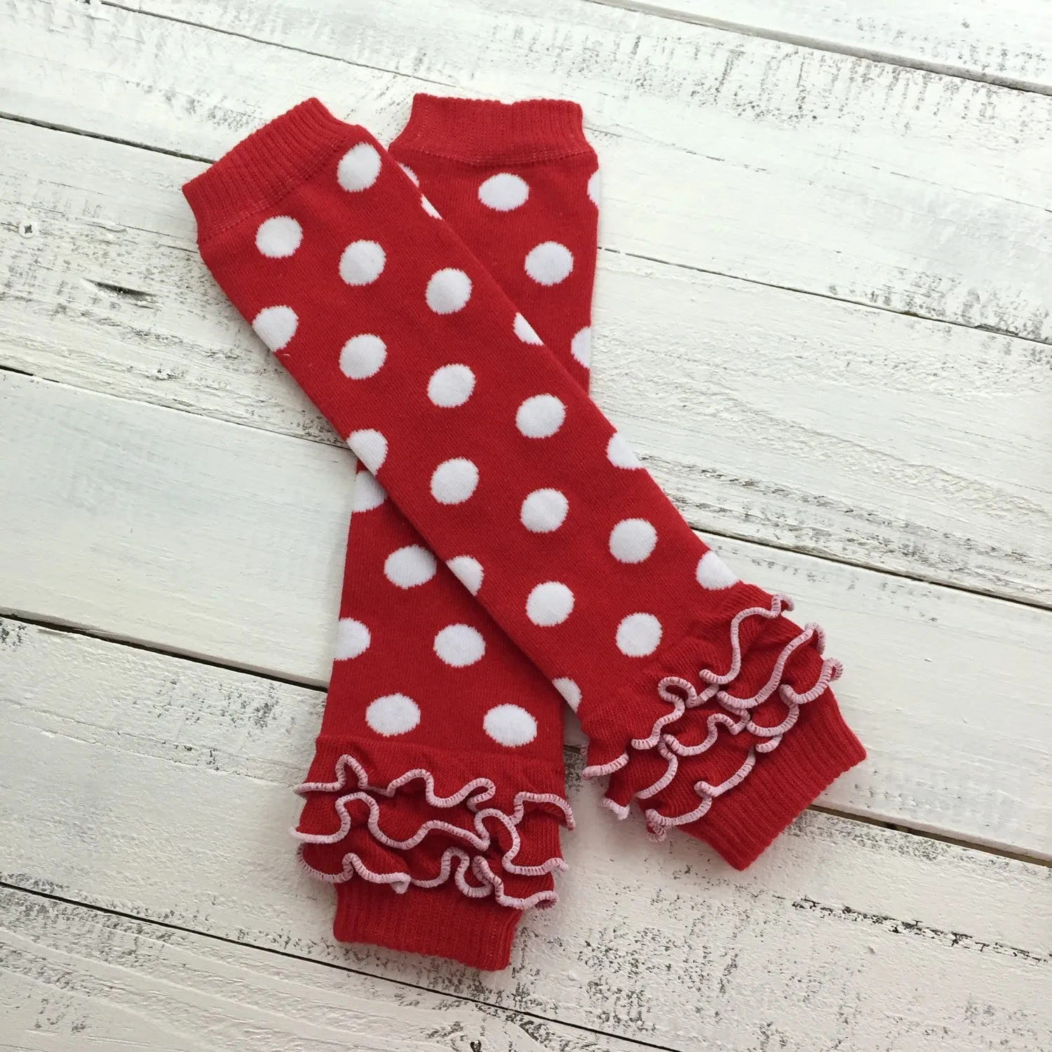 Red and White Polka Dot leg warmers and choice of headband