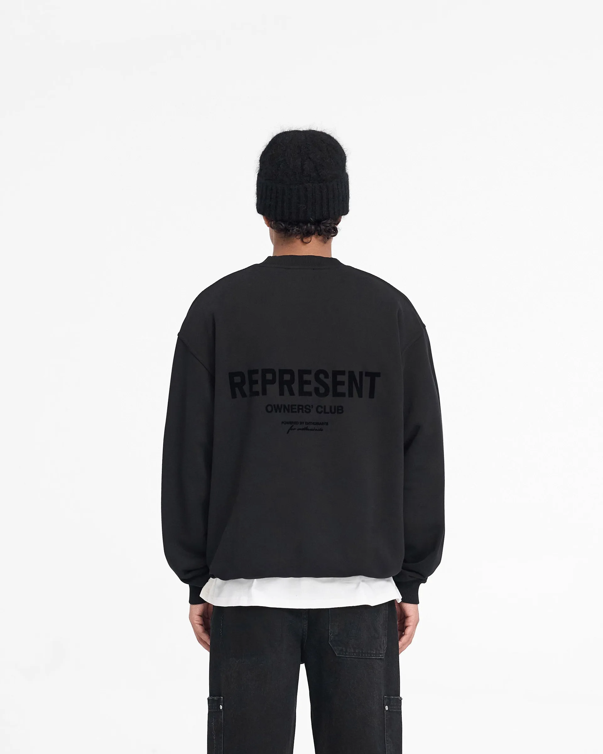 Represent Owners Club Flocked Sweater - Black