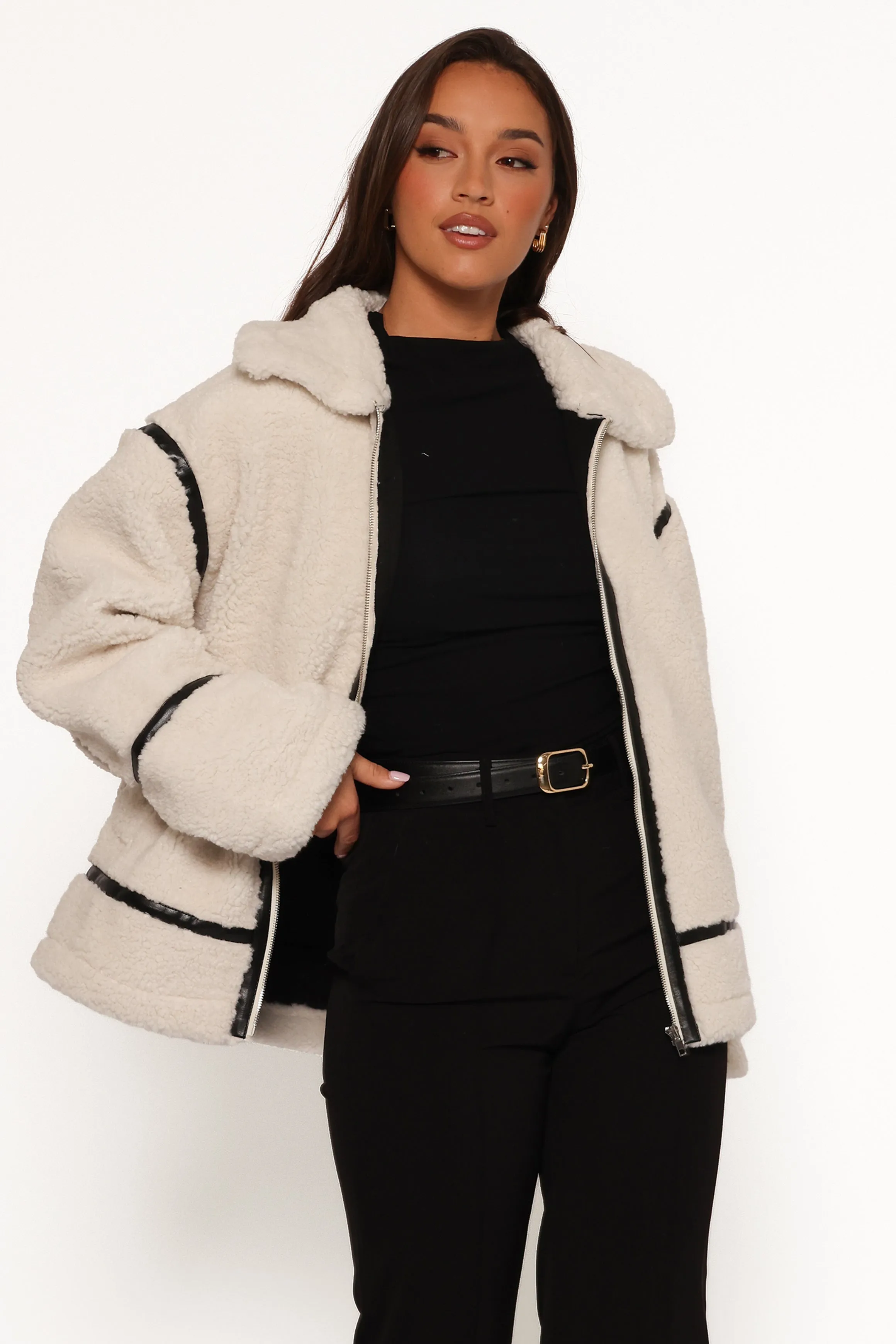 Ricki Faux Sherling Jacket - White