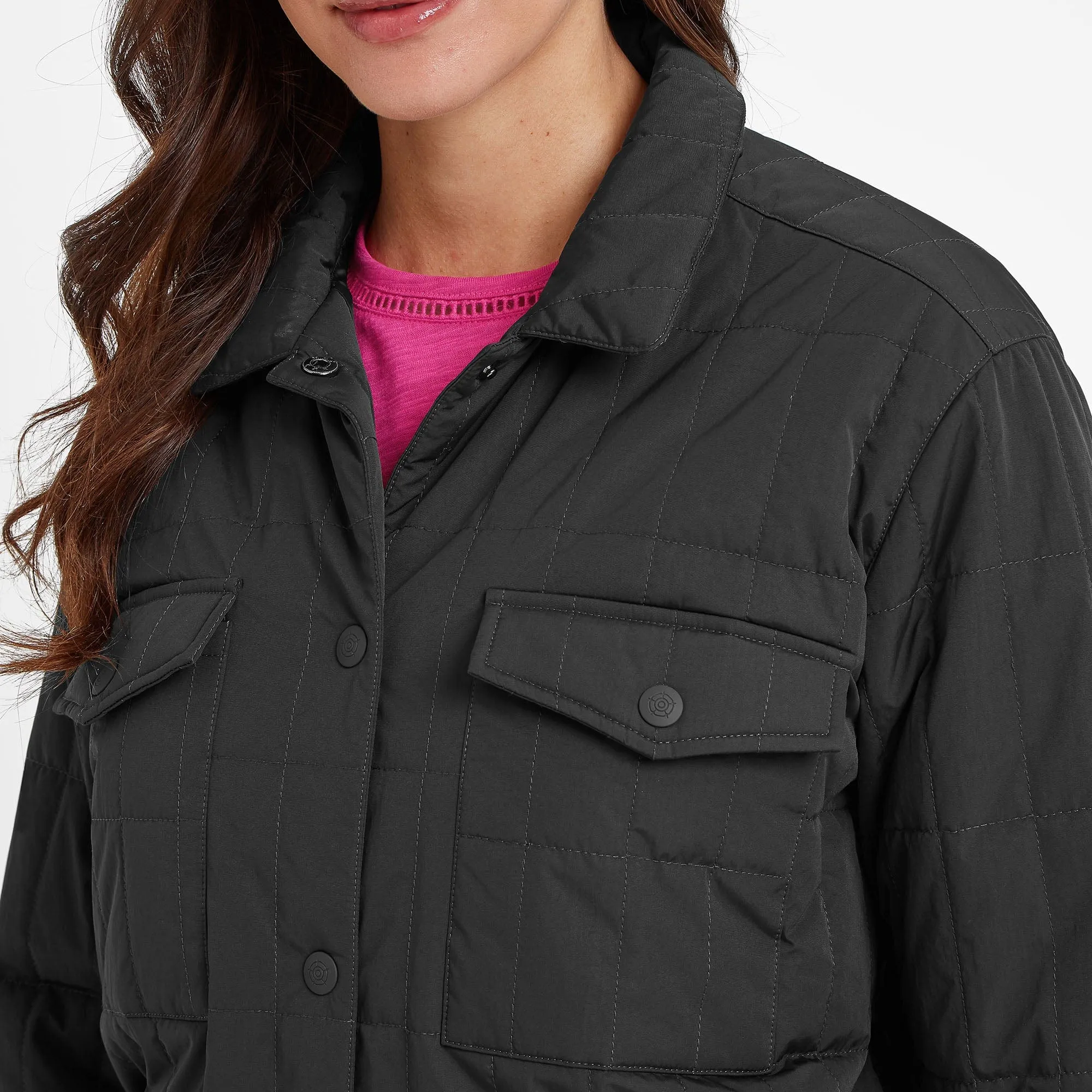 Rinder Womens Shacket - Washed Black