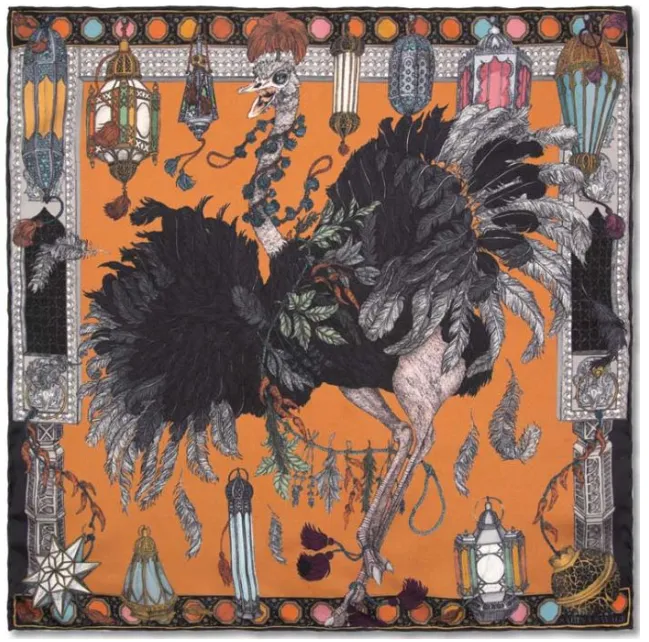 Sabina Savage "Opulent Ostrich" Wool Scarf