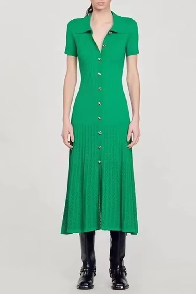 Sabrina Knit Flared Midi Dress