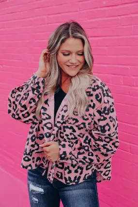 Sassiest Leopard Corduroy Shacket - Mauve