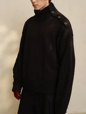 Scimitar Sleeve Turtleneck Sweater