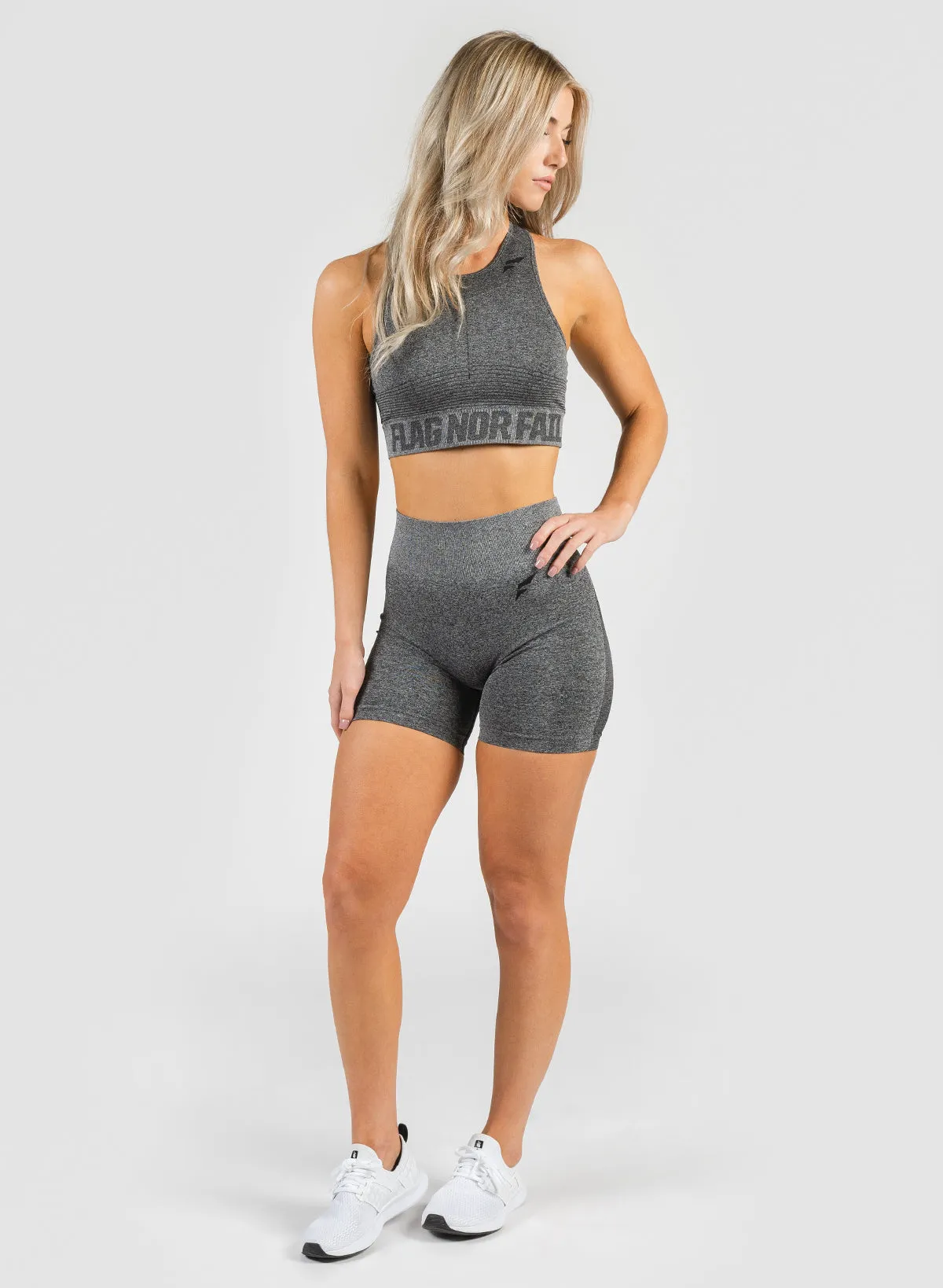 SEAMLESS BIKER SHORTS - ASPHALT