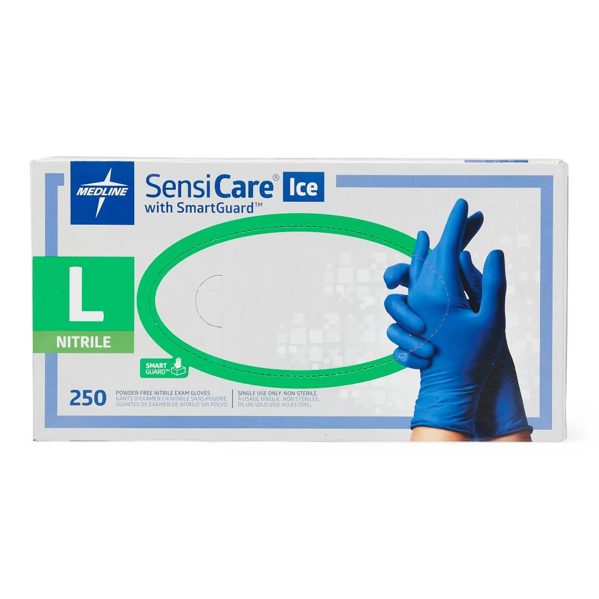 SensiCare Ice Blue Powder-Free Nitrile Exam Gloves