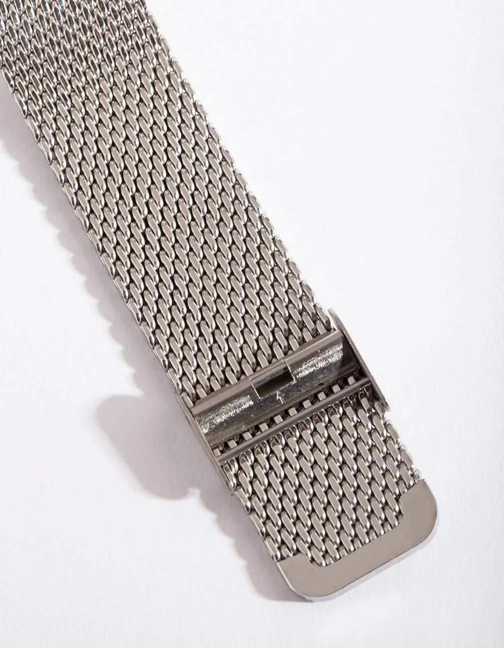 Silver Chunky Mesh Watch