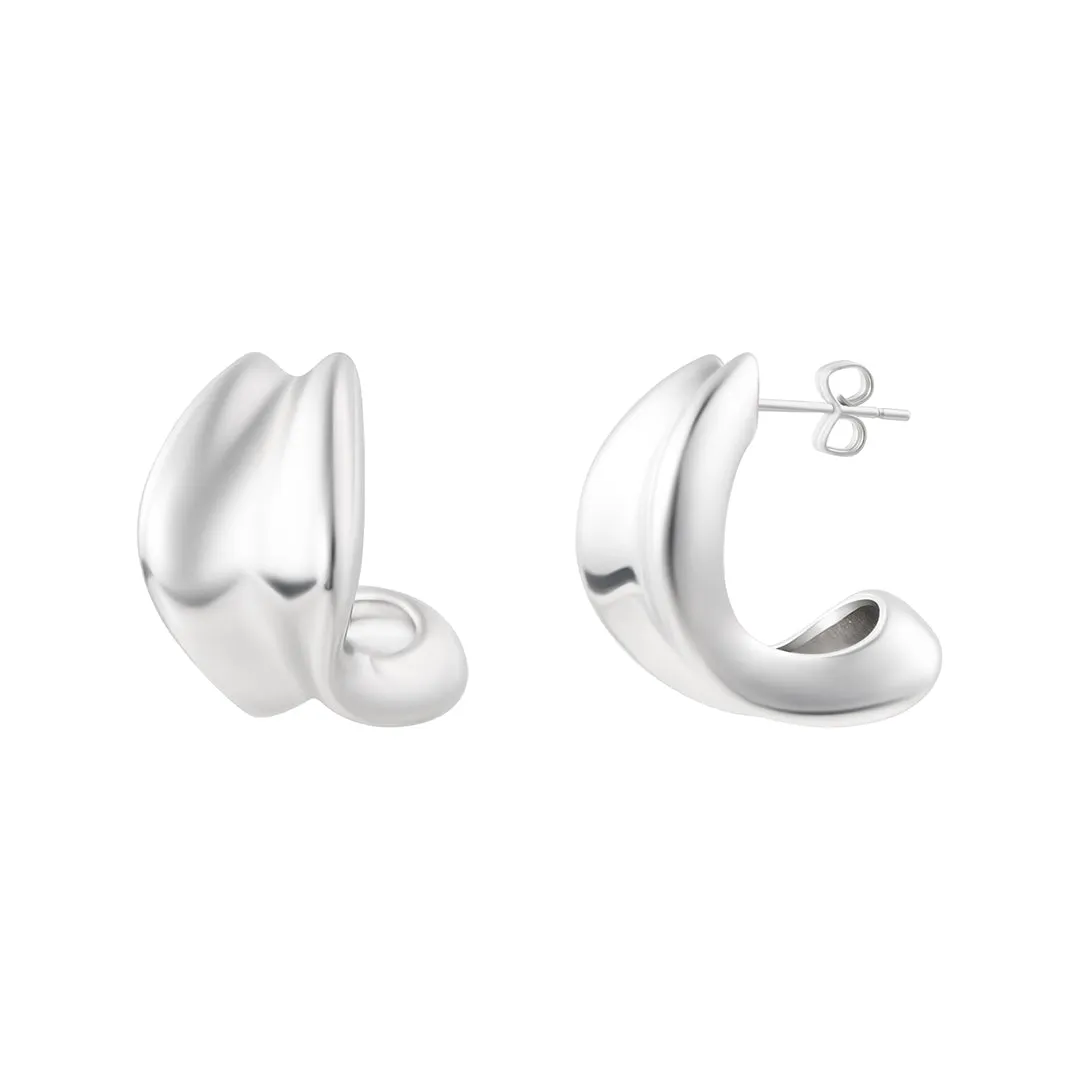 Silver Plated Chunky Hoop Earrings