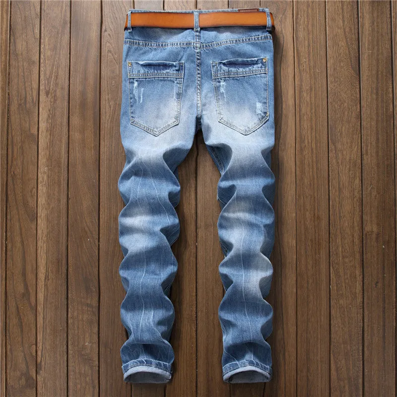 Slim fit Sky Ripped High Quality Denim