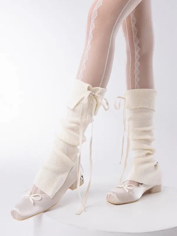 Soft ribbon ballet leg warmers