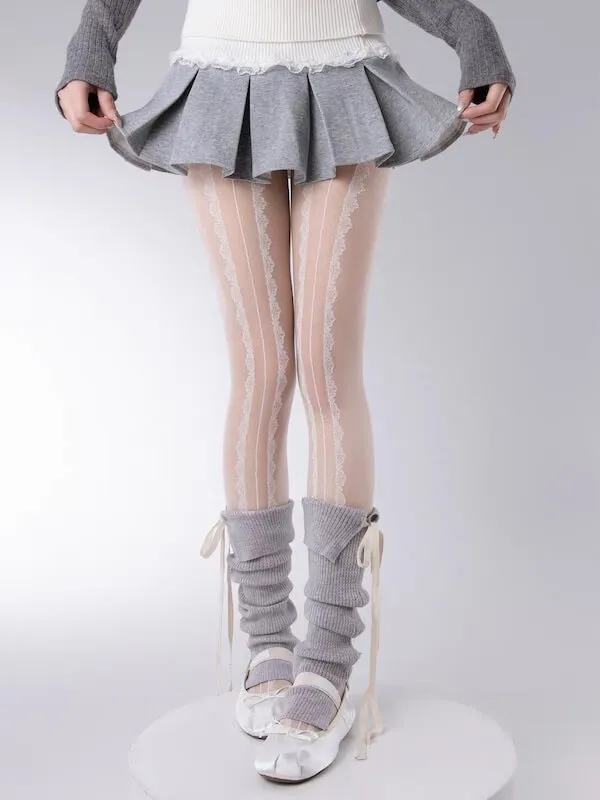 Soft ribbon ballet leg warmers