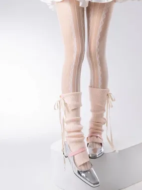 Soft ribbon ballet leg warmers