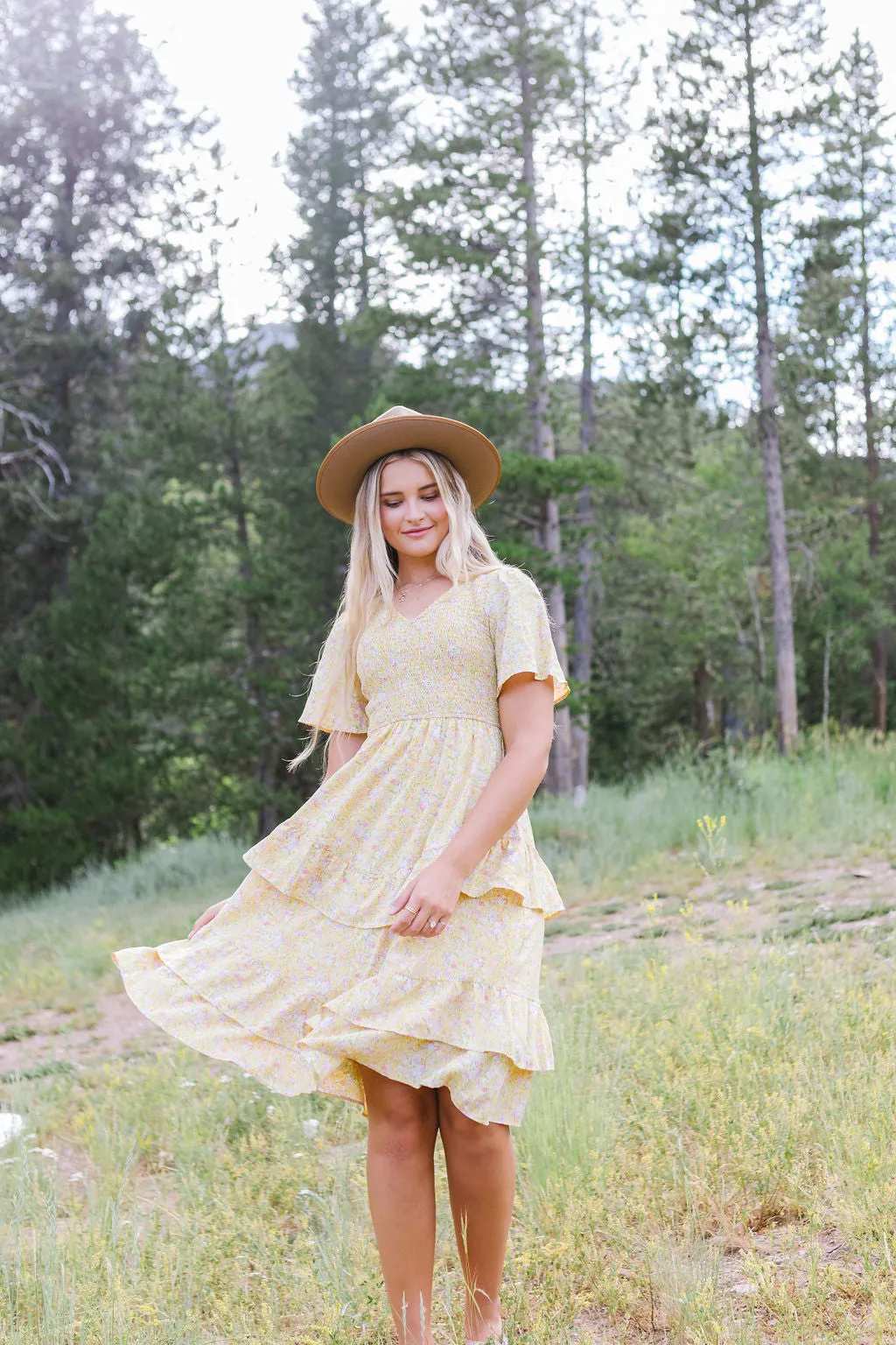 Steal A Kiss Dress // Yellow Floral