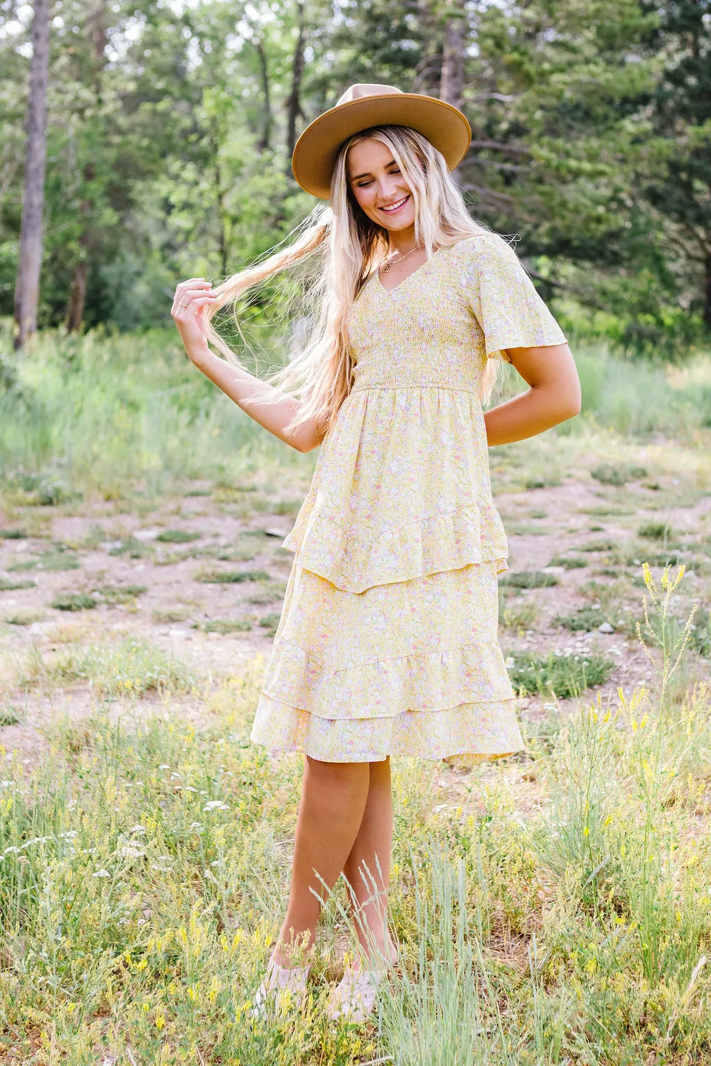 Steal A Kiss Dress // Yellow Floral