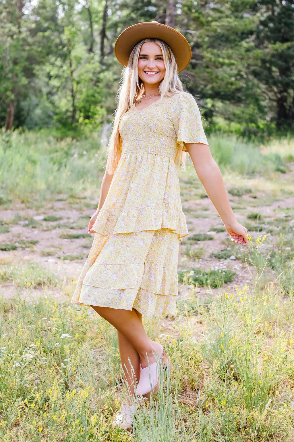 Steal A Kiss Dress // Yellow Floral