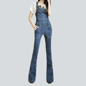 Stonewashed denim overall for women