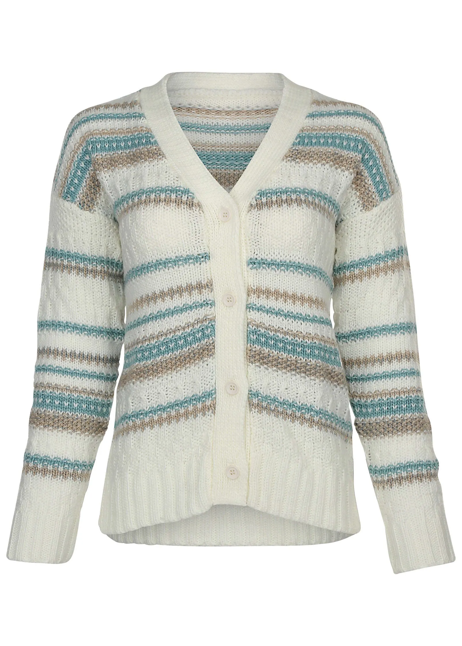 Stripe Cardigan - Light Blue Stripes