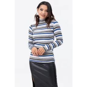 Stripes Turtleneck Knitwear Blouse