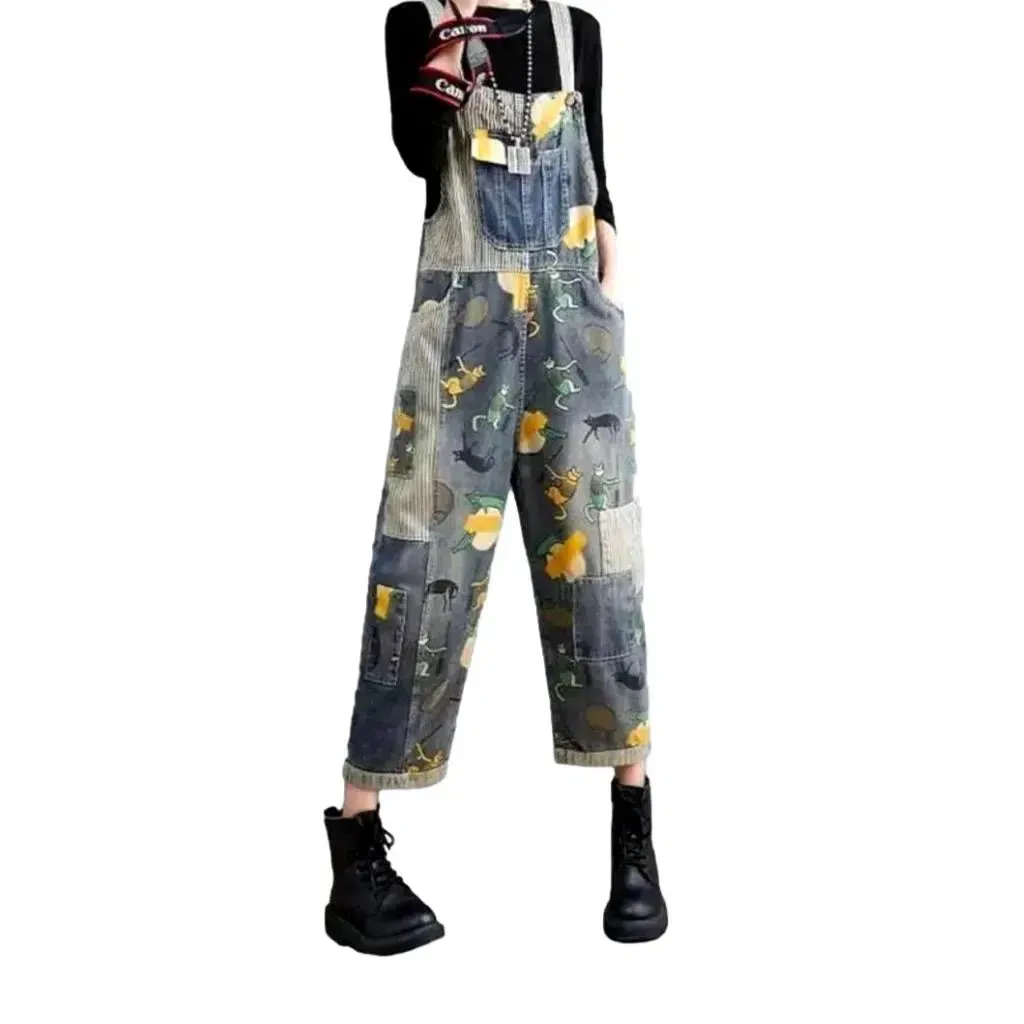 Stylish vintage women's jean overall