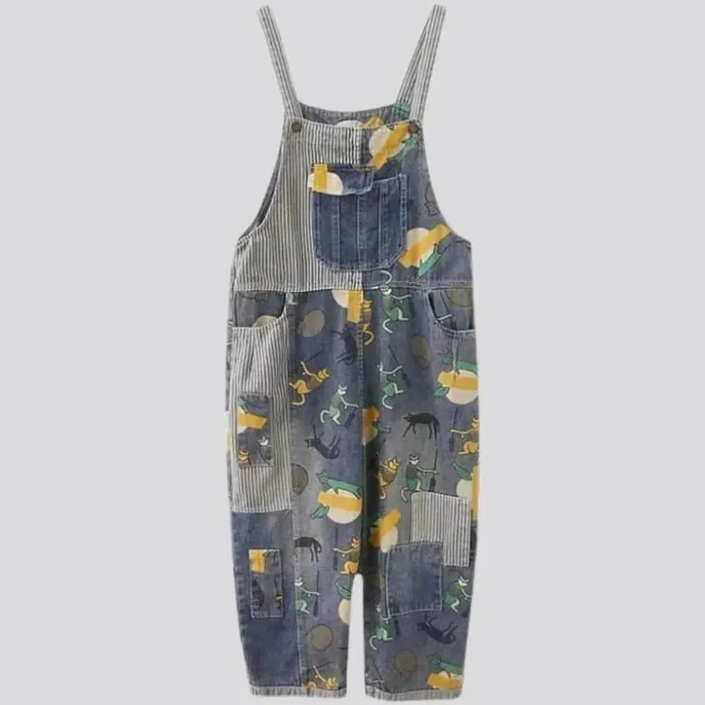 Stylish vintage women's jean overall