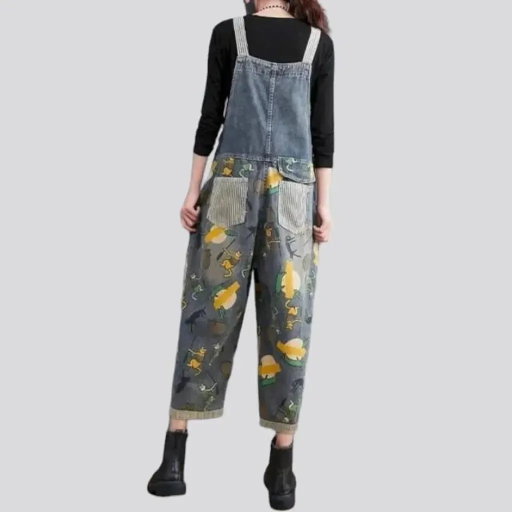 Stylish vintage women's jean overall