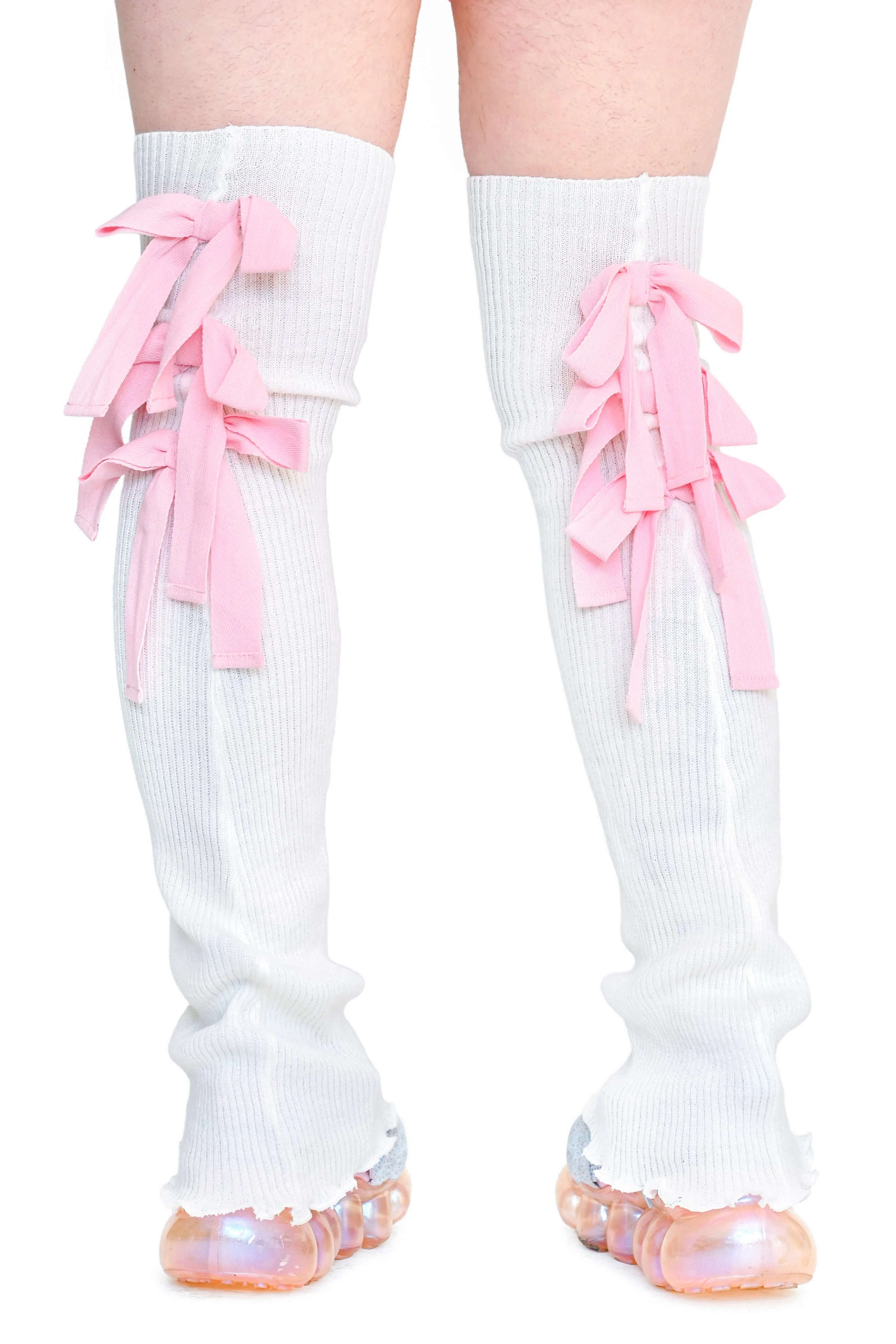 Sugar Ribbon Leg Warmers - White