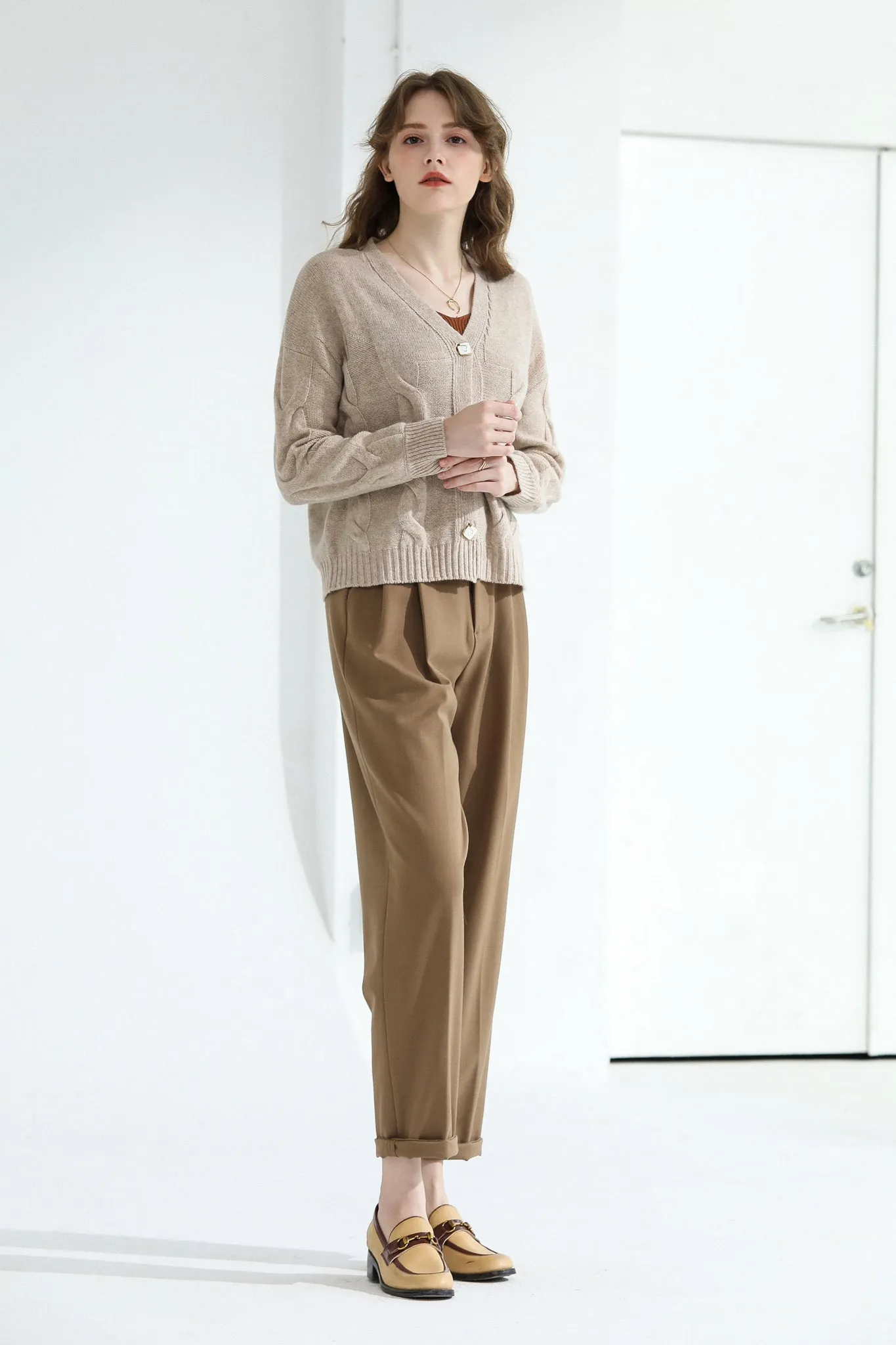 Sylphide | Calah Khaki Cashmere Cardigan