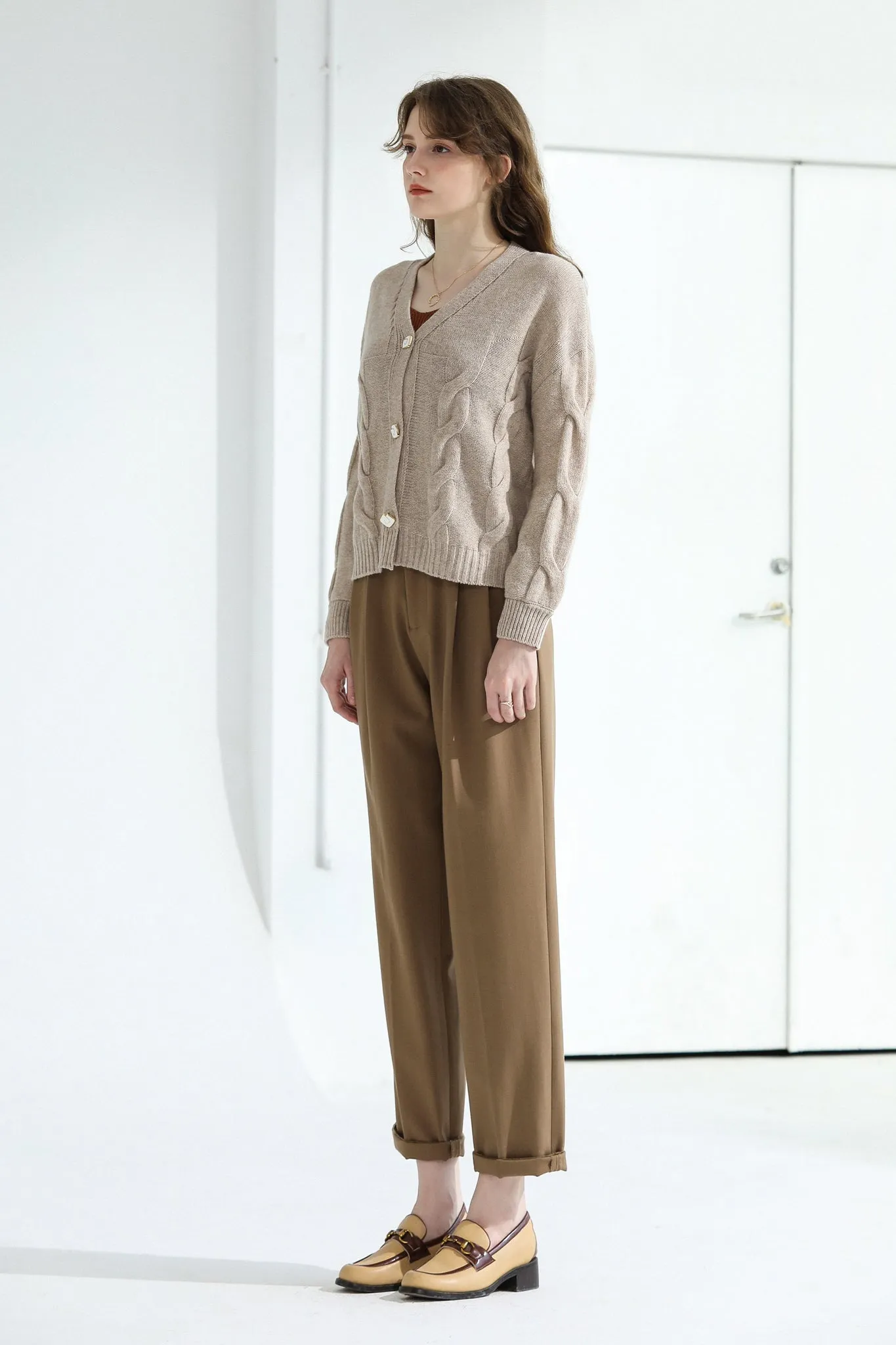 Sylphide | Calah Khaki Cashmere Cardigan