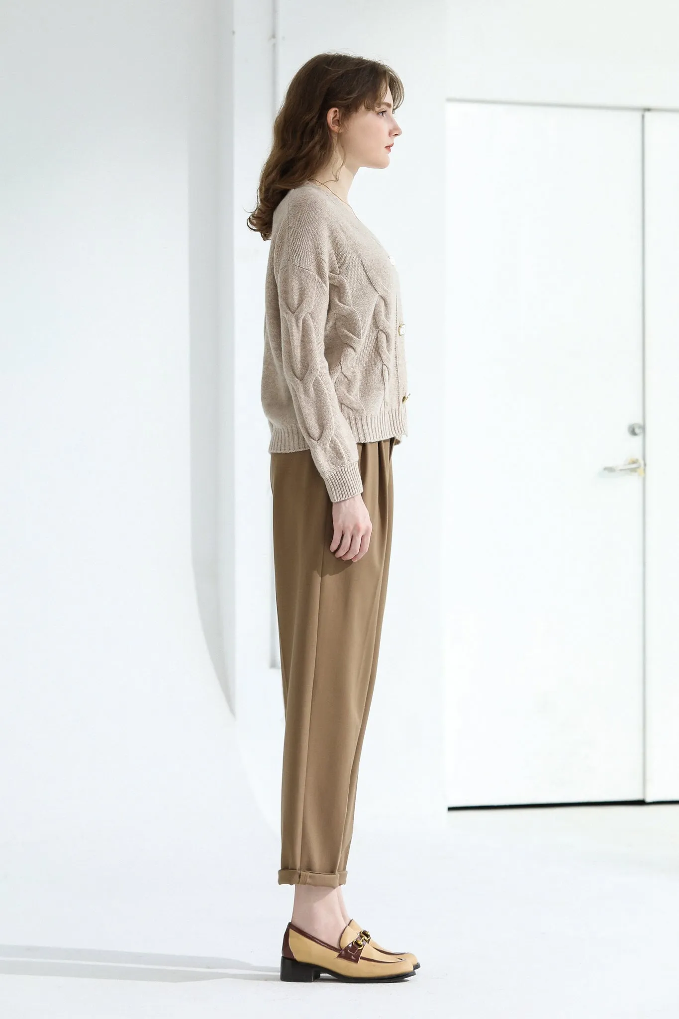 Sylphide | Calah Khaki Cashmere Cardigan