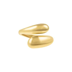 Tarnish Resistant 18k Yellow Gold Plated Overlapping Chunky Bands Ring