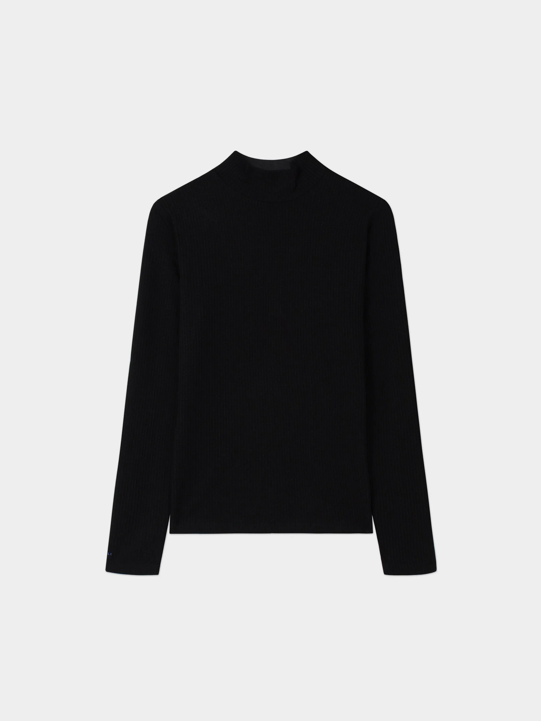 Textured Stretch Turtleneck-Black