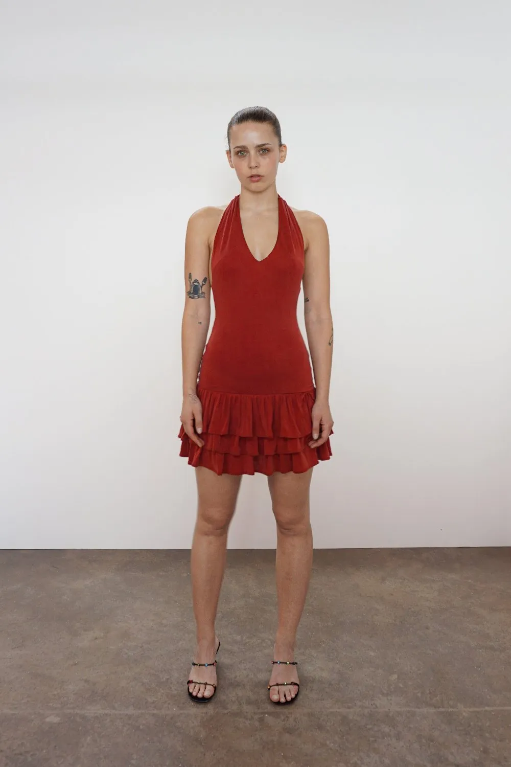 The Kylie Halter Dress, Redsandstone