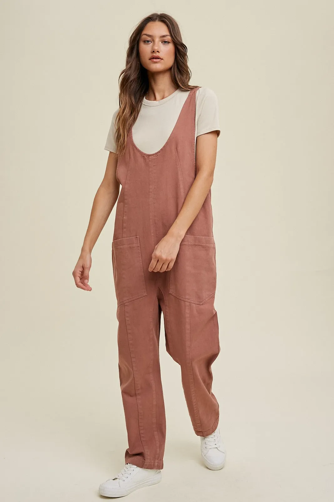 The Perry Denim Overall in Rose