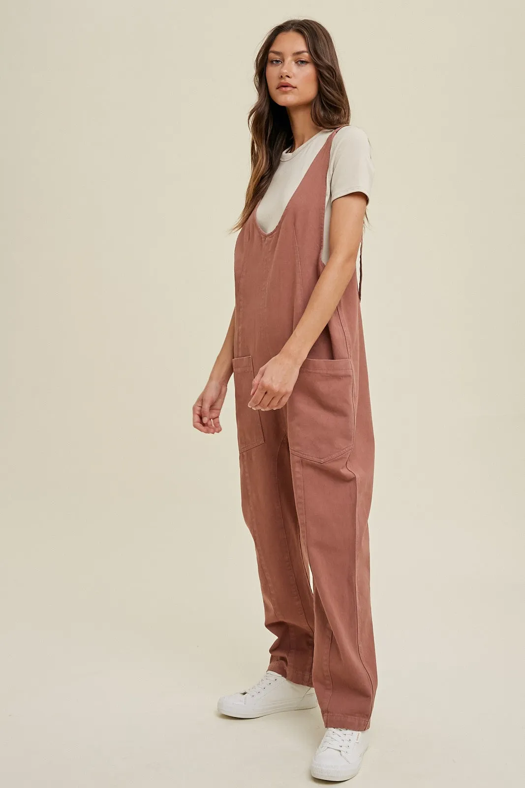 The Perry Denim Overall in Rose