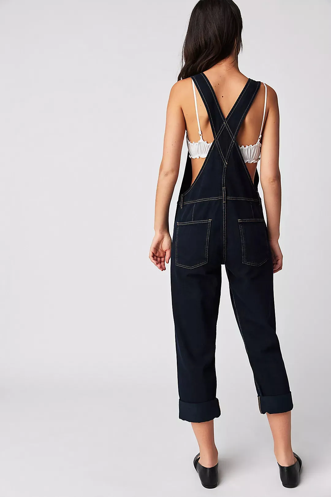 The Ziggy Overalls by Free People - Blue Black