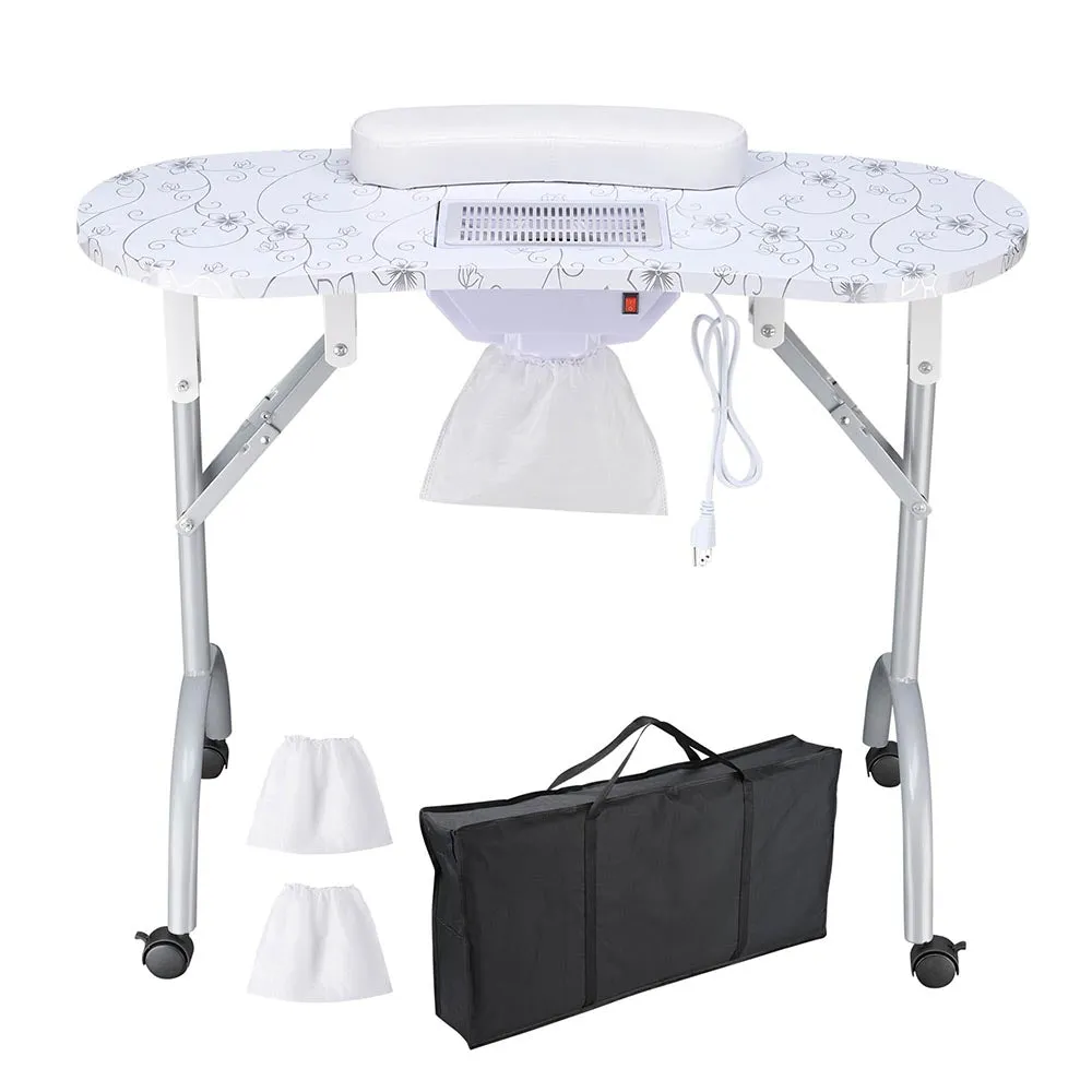 TheLAShop Mobile Nail Table with Dust Collector Foldable