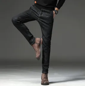 Top Quality Mens Fashion Black Casual Slim Stretch Jeans