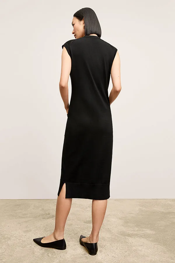 Toula Vest Dress - Cotton Silk Knit :: Black