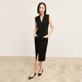 Toula Vest Dress - Cotton Silk Knit :: Black