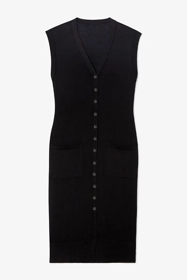 Toula Vest Dress - Cotton Silk Knit :: Black