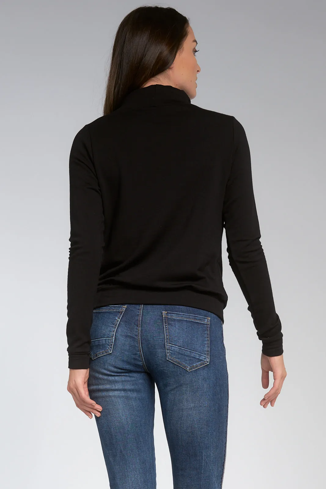 Turtle Neck Top with Front Pockets