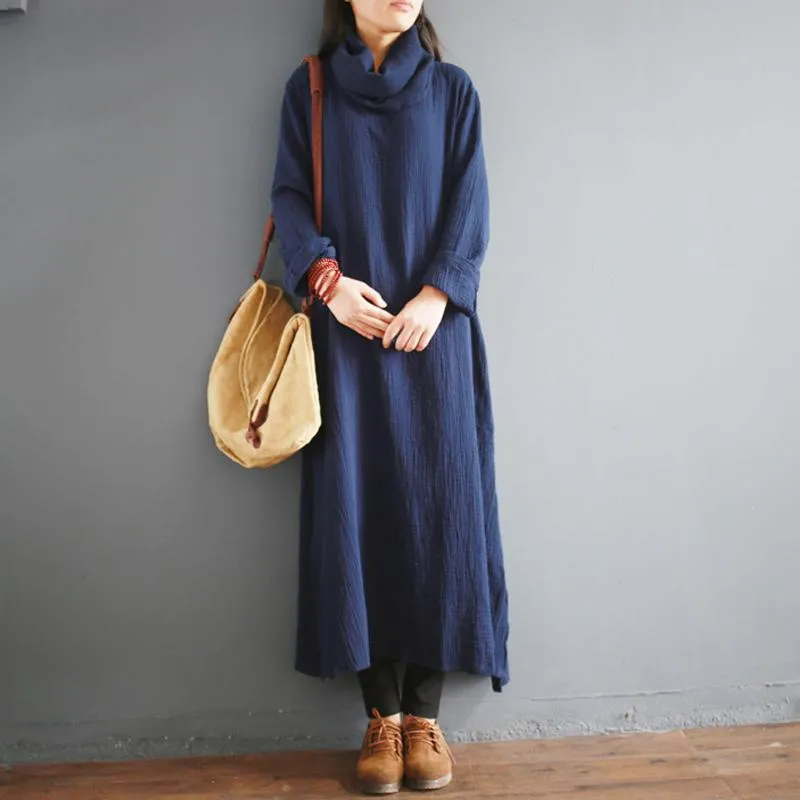 Turtleneck Cotton Dress