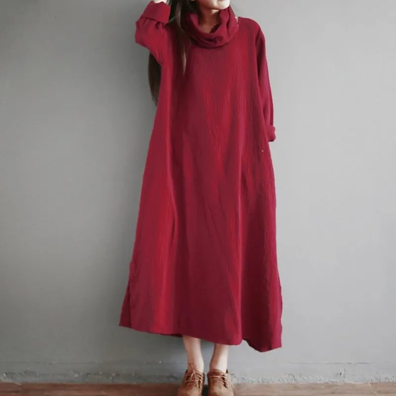 Turtleneck Cotton Dress