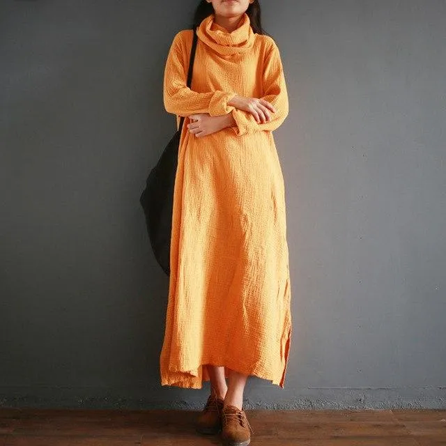 Turtleneck Cotton Dress