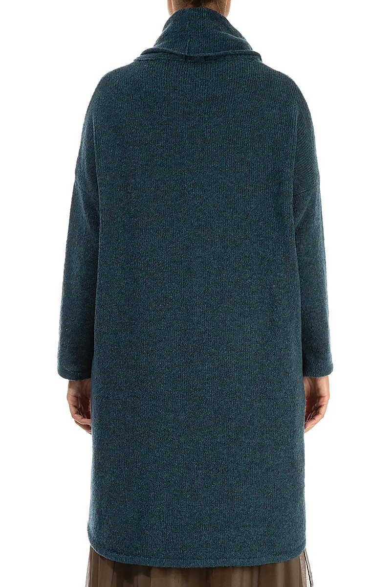 Turtleneck Teal Wool Sweater